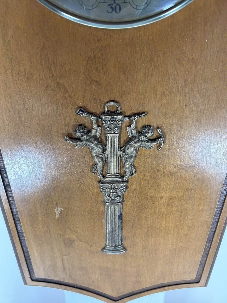 Quartz Wooden Wall Clock with Dancing Angels - Tested Working