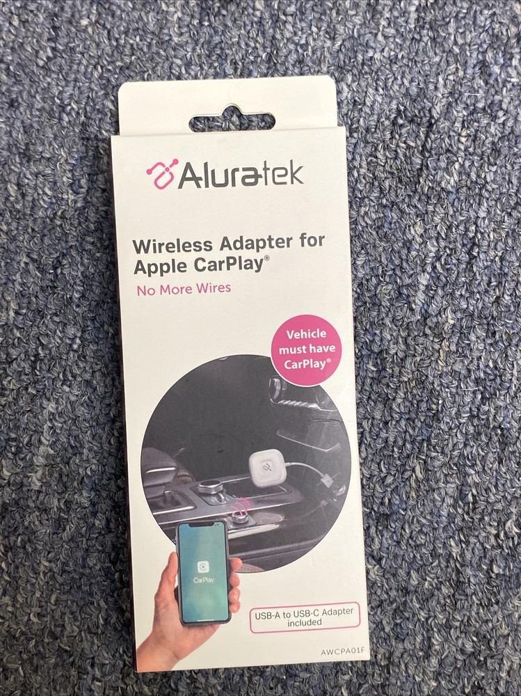 Aluratek - Wireless Adapter for Apple CarPlay - White