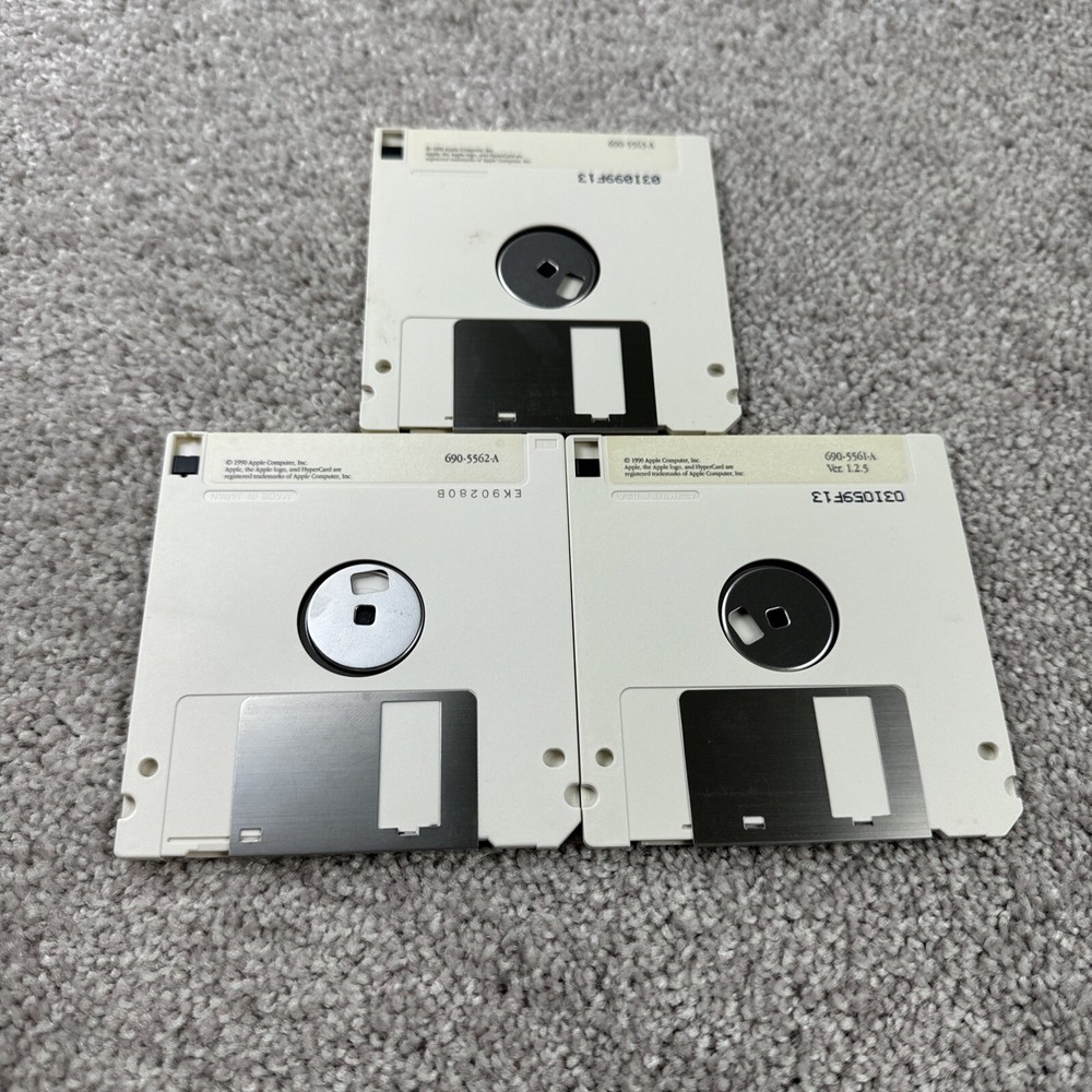 1990 Apple Macintosh Mac HyperCard Disks (3) Ideas - Help - Stacks