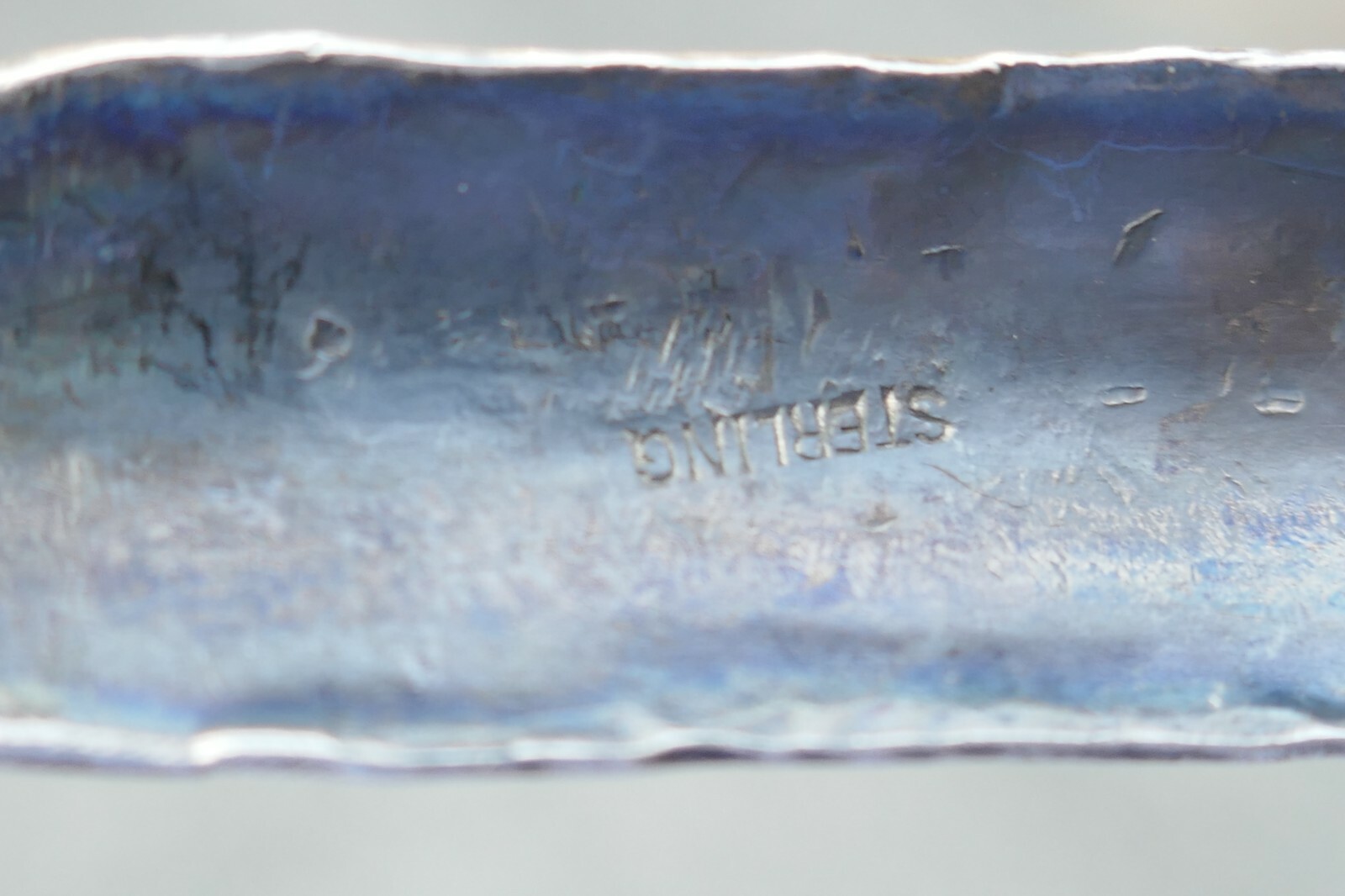 Rare Antique (Tlingit) Native Hand Carved silver Salad Set c:1900 Trade item