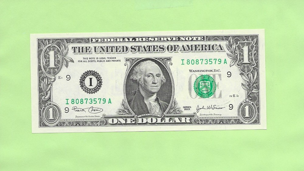 2003 ..UNCIRC $1  I 8087 3579 A .... 2003  $1  I-A     NICE NOTE    FRN
