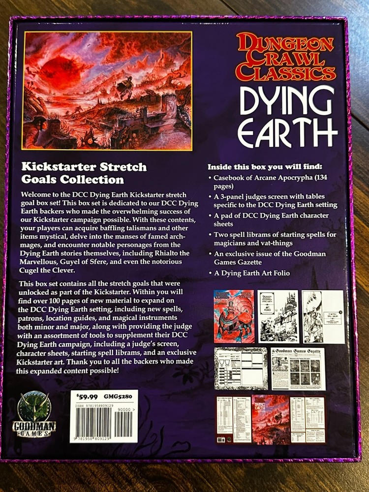 Dying Earth DCC RPG Lot, 2 Box Set + 8 Adventures