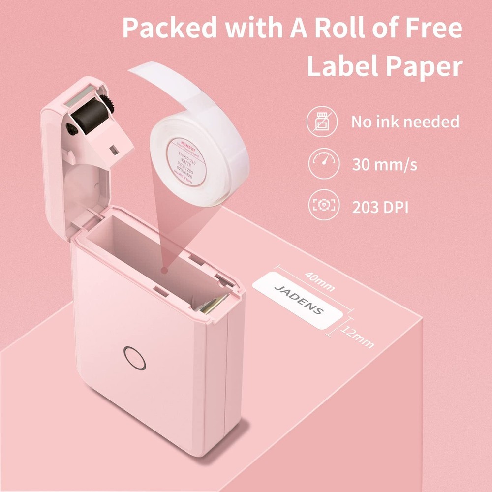 JADENS Label Maker Machine with Tape, Portable Bluetooth Label Printer for St...