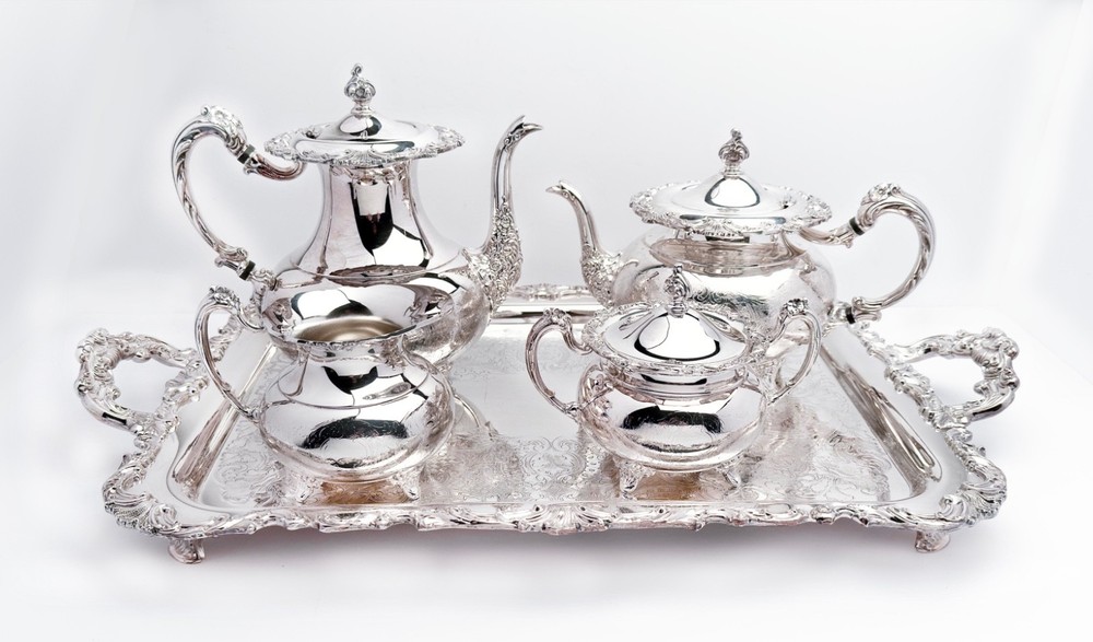 Antique Silver Plated Ascot Community Sheffield 5 piece tea set Perfect Conditio