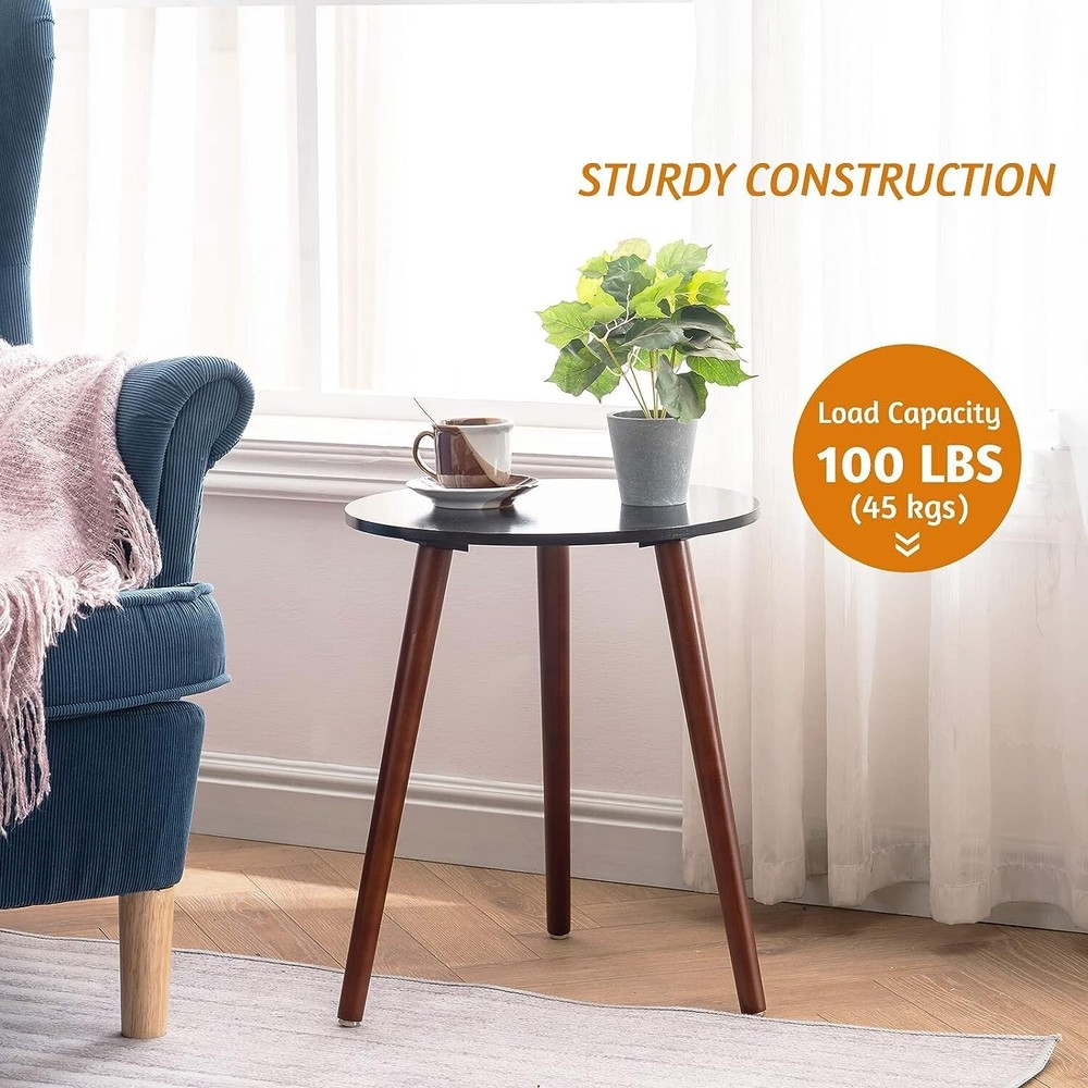 Round Side Table - Versatile End Table - Easy Assembly - 16.5 x 20.5 Inches