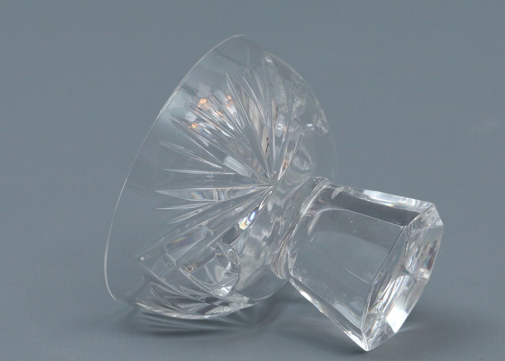 6 CRYSTAL CUT Clear Glass Footed Round Salt Cellars