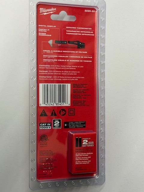 Milwaukee 2225-20 Voltage Detector w/ Laser Thermometer – Dual Function Tool ~