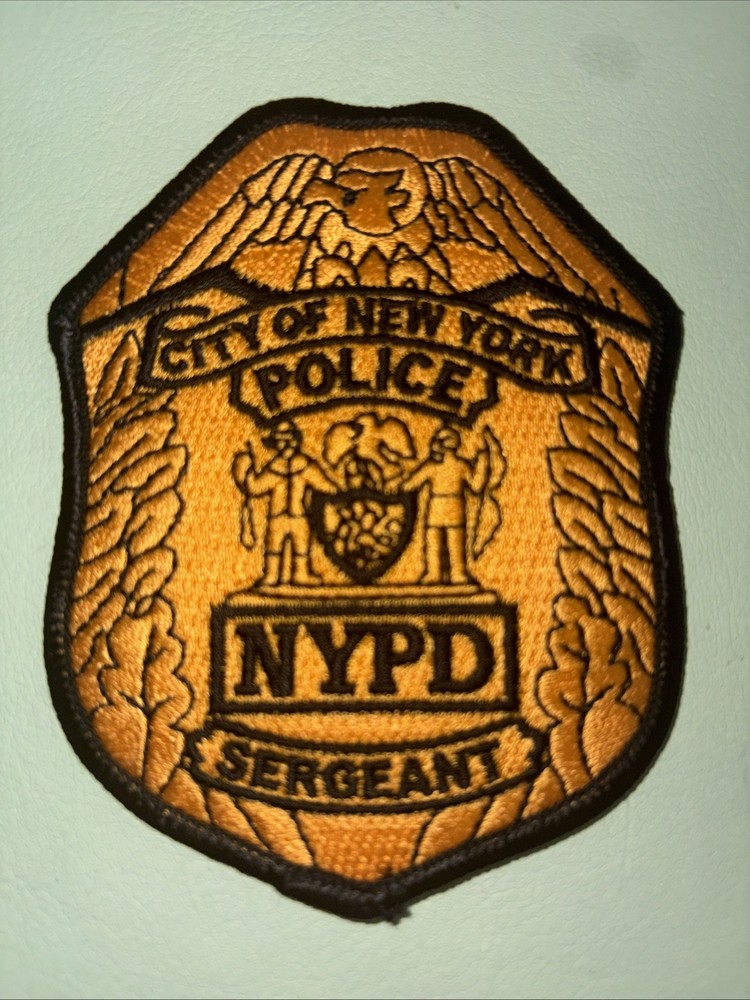 Nypd Sergeant Shield Patch. 4x3 Inch New Unused. From Dept.