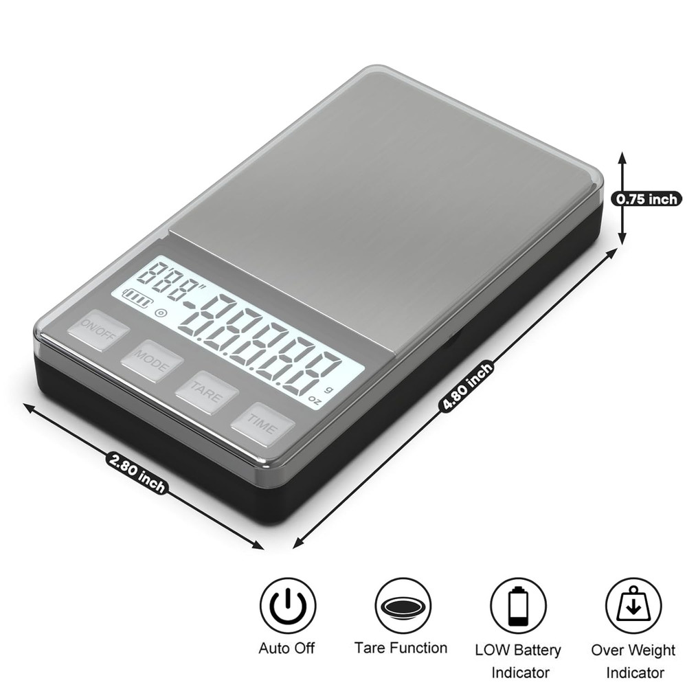 Espresso Scale with Timer 1000G X 0.1G Small & Thin Coffee Scale, Mini Digital