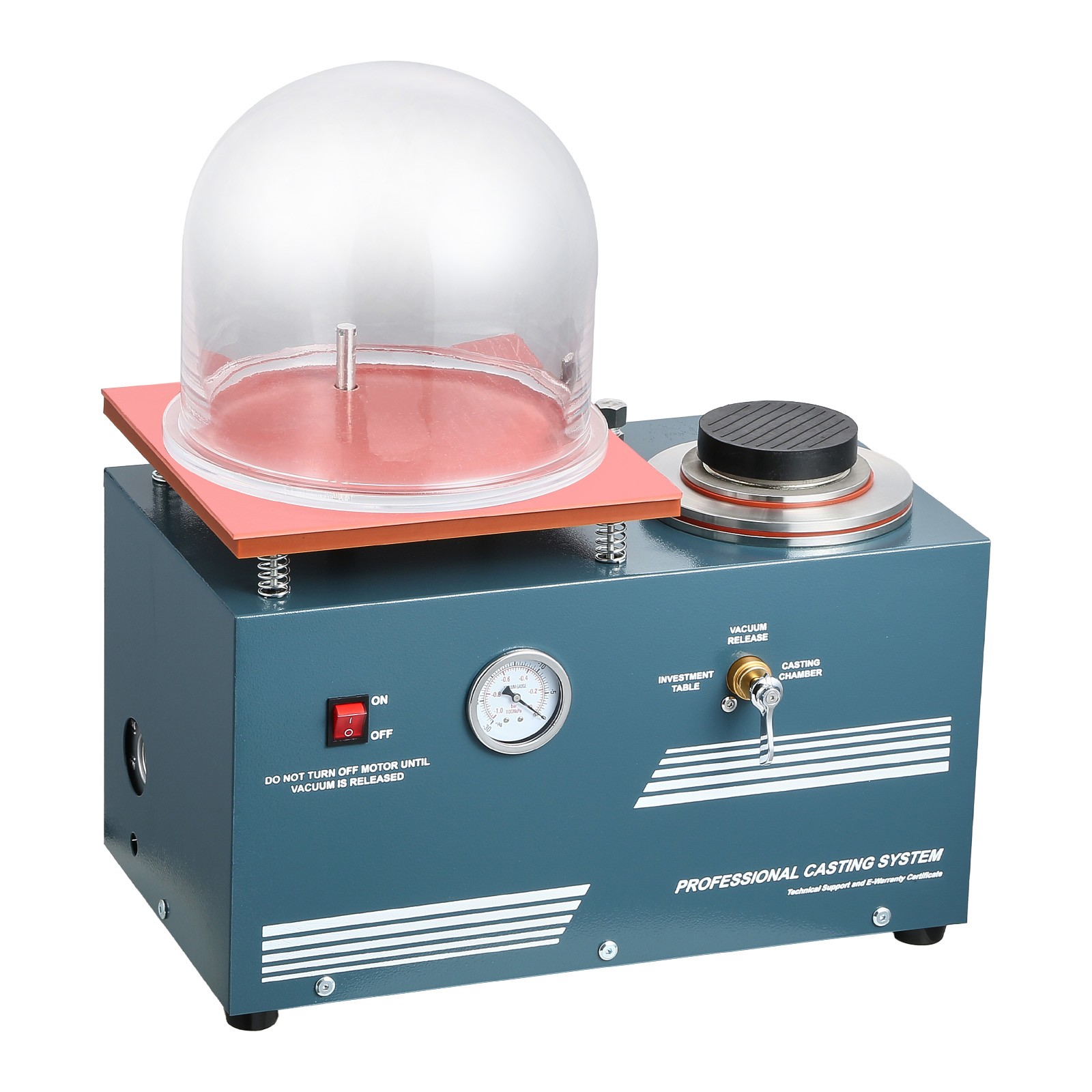 Vacuum Investing Casting Machine 290W Power 3 CFM Pump and Bell Jar for Jewelry