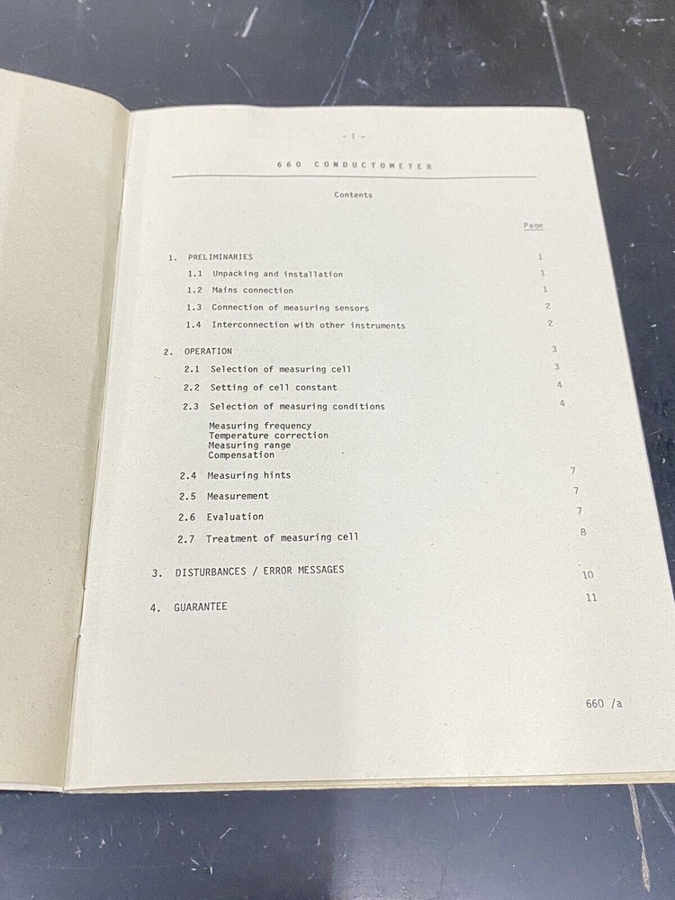 Metrohm 660 Conductometer - User Guide / Manual / Instructions Book