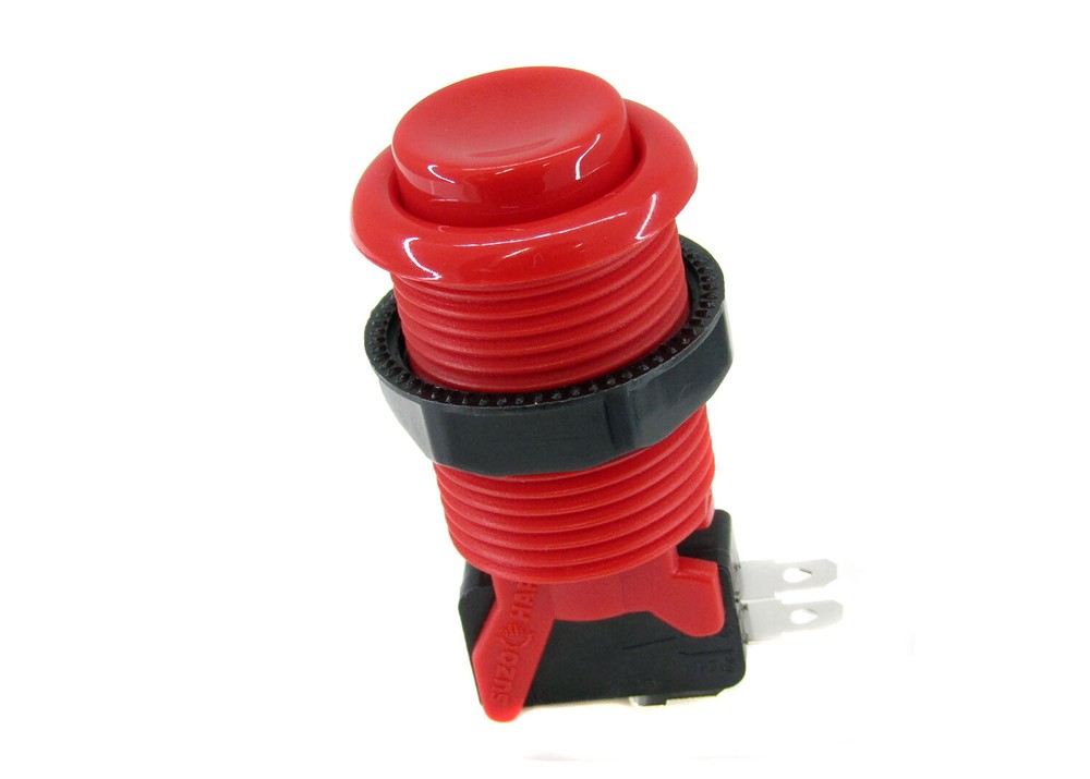 Suzo Happ Concave Arcade Push Button - Red with Microswitch Included