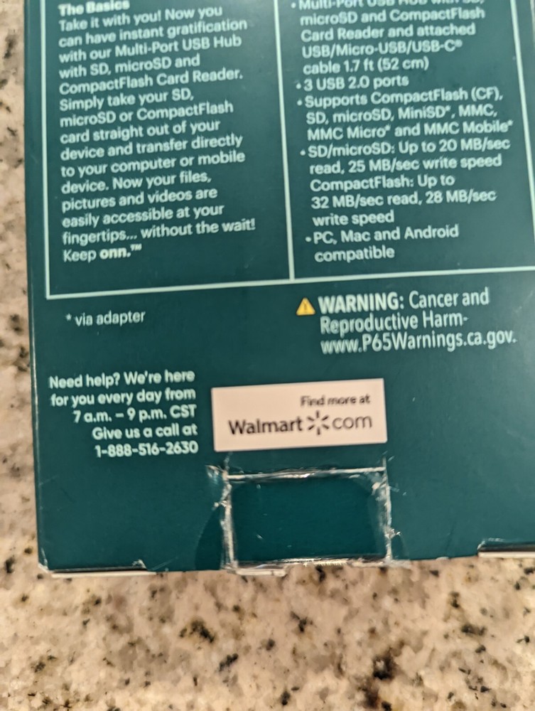 Keep Onn Multi-Port USB Hub with SD, microSD and CompactFlash Card Reader