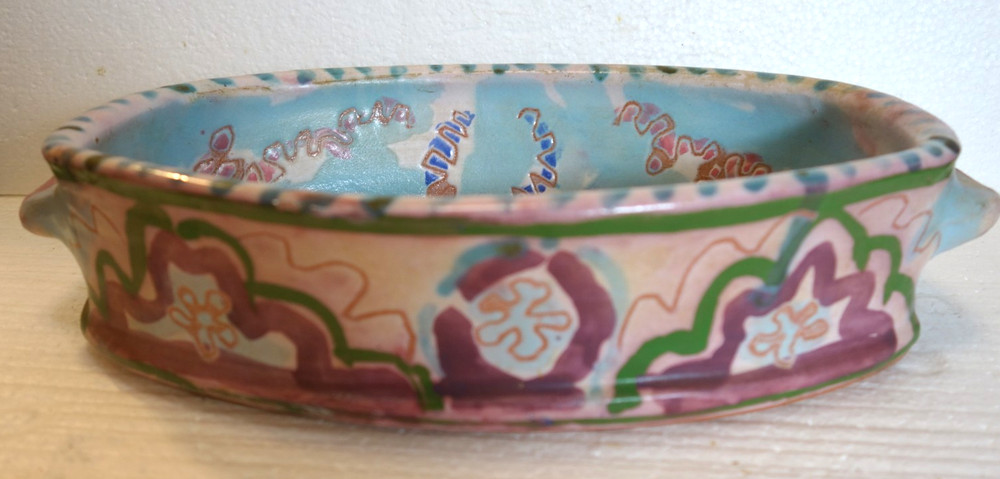 Fascinating Studio Serving Ceramic Tray Artist signed L.Waits