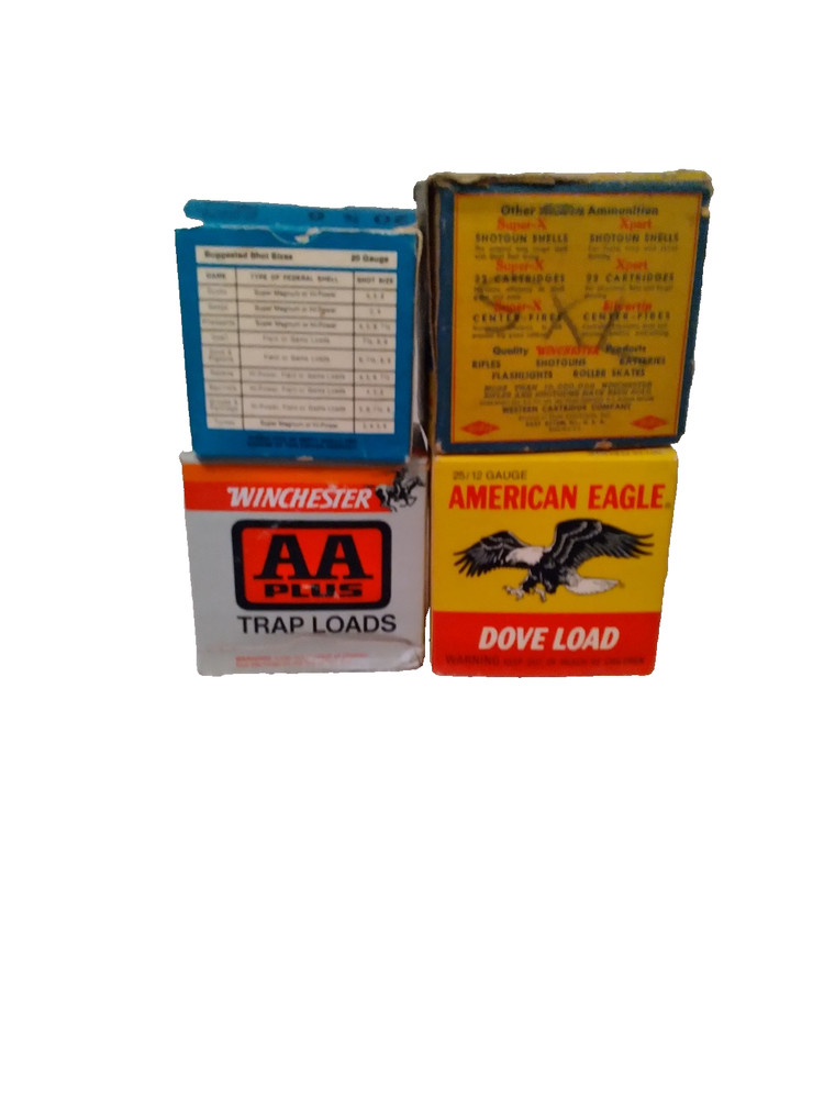 4 old Shot Shell Empty Boxes
