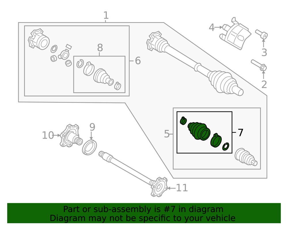 Genuine Cv Joint Boot Kit 80A-498-203-B