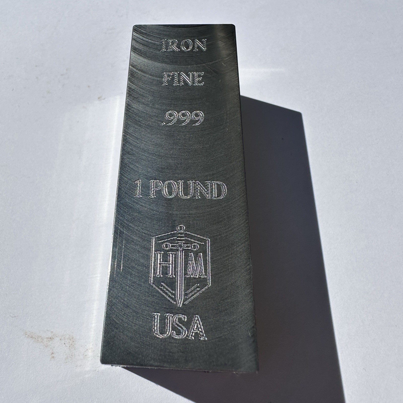 1 Pound Iron Bullion Bar / Paperweight - Defective Finish (Rust)