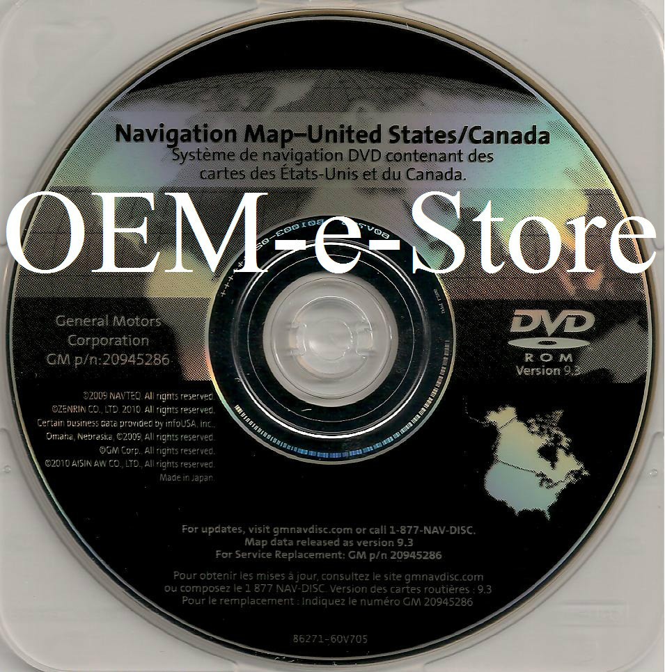 2008 2009 2010 2011 2012 Buick Enclave & Chevy Traverse Navigation DVD Map v9.3