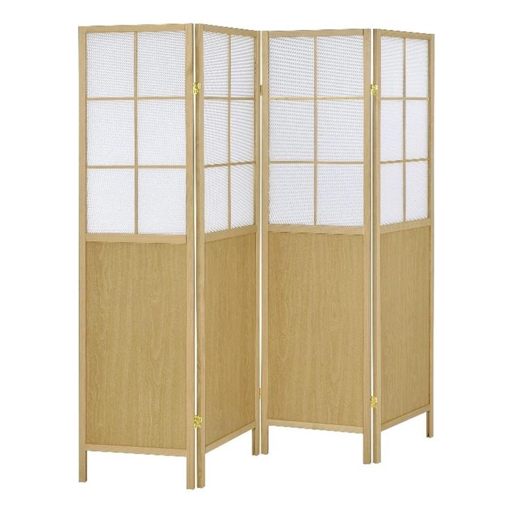 Edwards 4-Panel Room Divider Folding Shoji Screen Natural