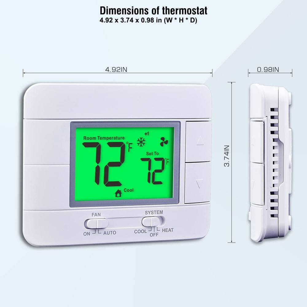 Multi-Stage Non-Programmable Thermostat 2 Heat/2 Cool with LCD Display