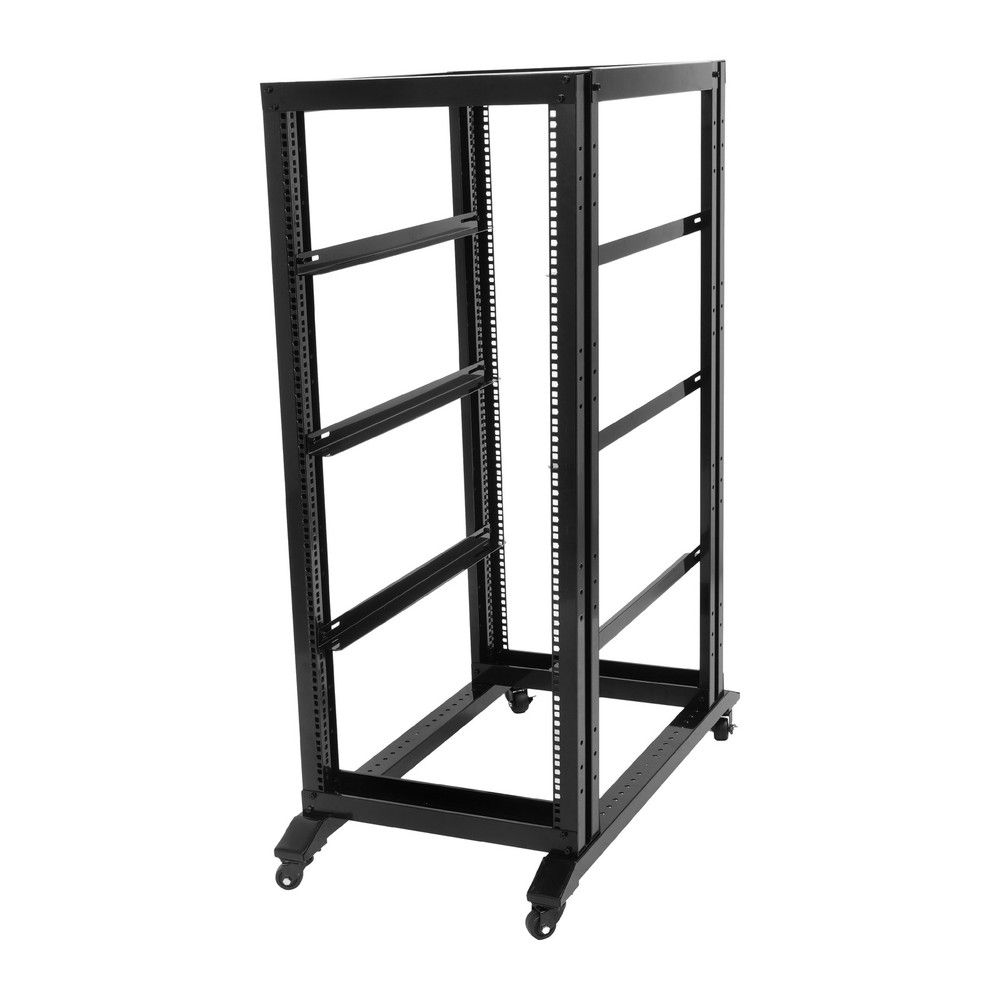 27U Open Frame Server Rack Network Enclosure w/Casters 4 Post 22" Adjustable
