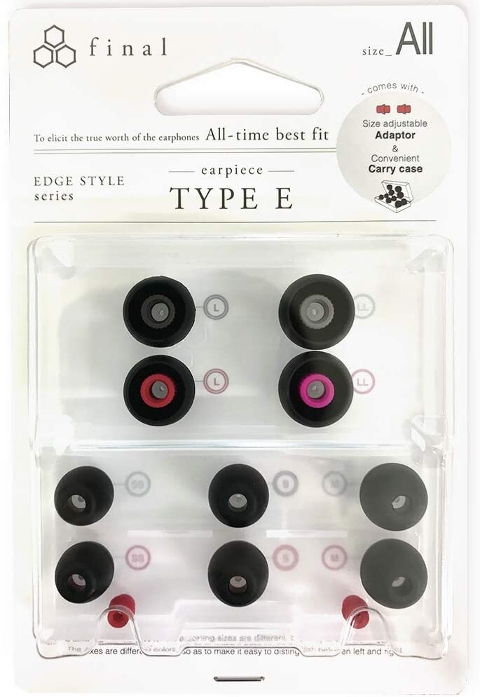 FINAL Premium Ear Tips Type E fit SONY SHURE SENNHEISER Headphones Earbuds BLACK