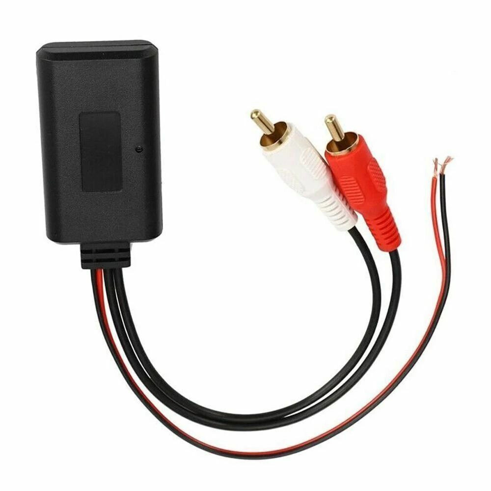 Universal Wireless 12V RCA AUX Adapter Dongle Cable for Car Stereos BT Black Red