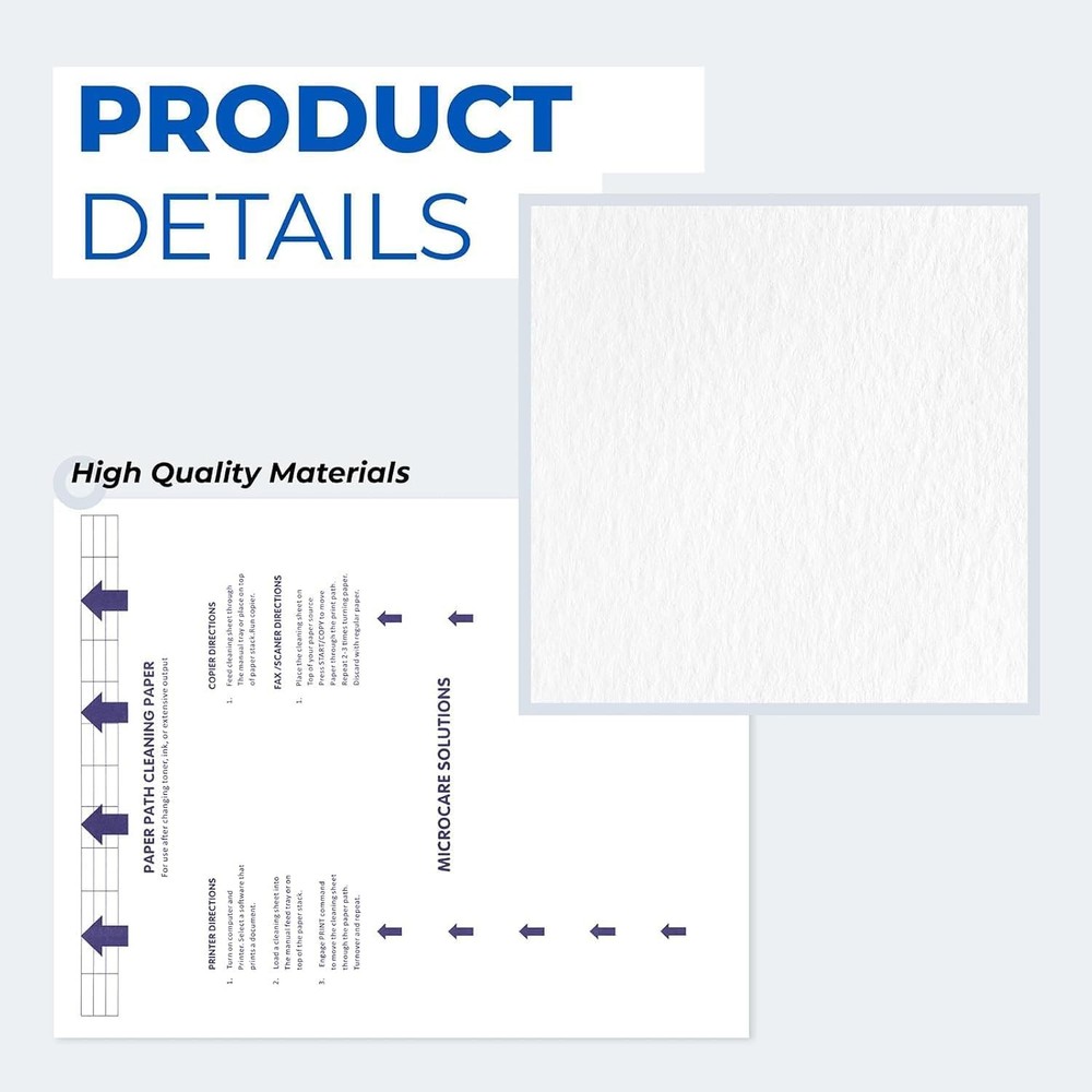 Laser & Inkjet Printer Cleaning Sheet (8.5 x 11) 10 Sheets