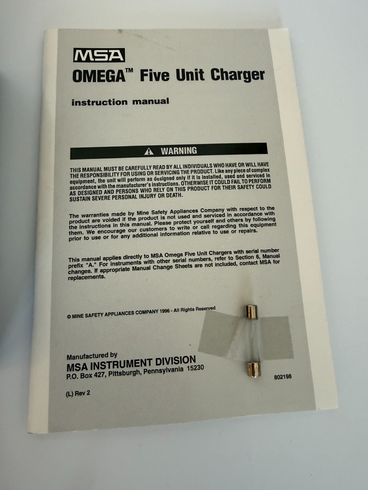 MSA Five Unit OMEGA Charger for ESCORT sampling pumps, used