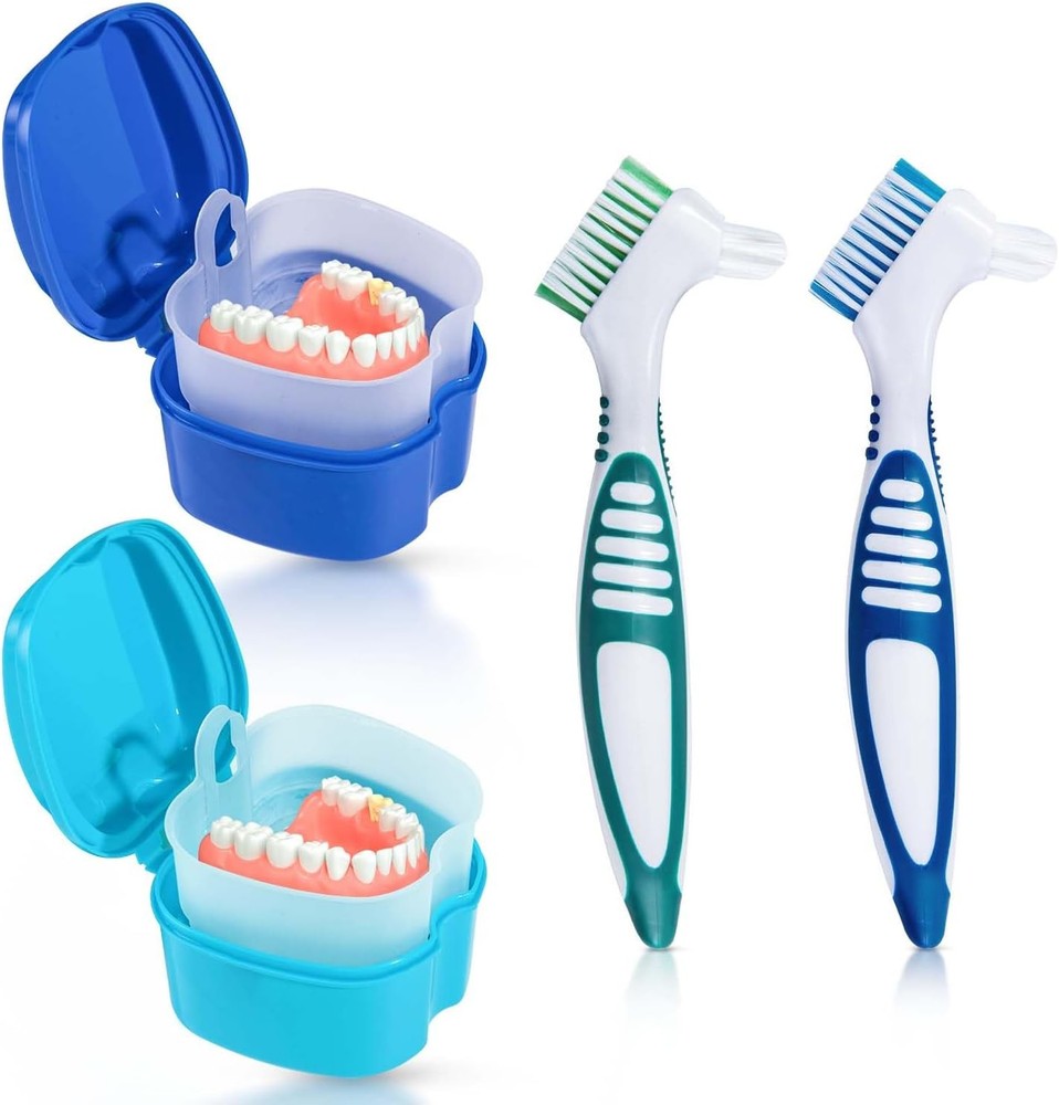 Denture Bath Case Cup Box Holder Stora Container with Denture