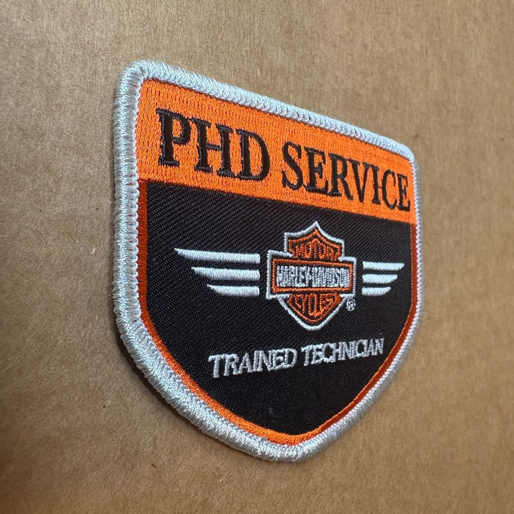 Harley-Davidson Patch PHD Service Trained Technician , 3-3/4" Sew or Iron On New