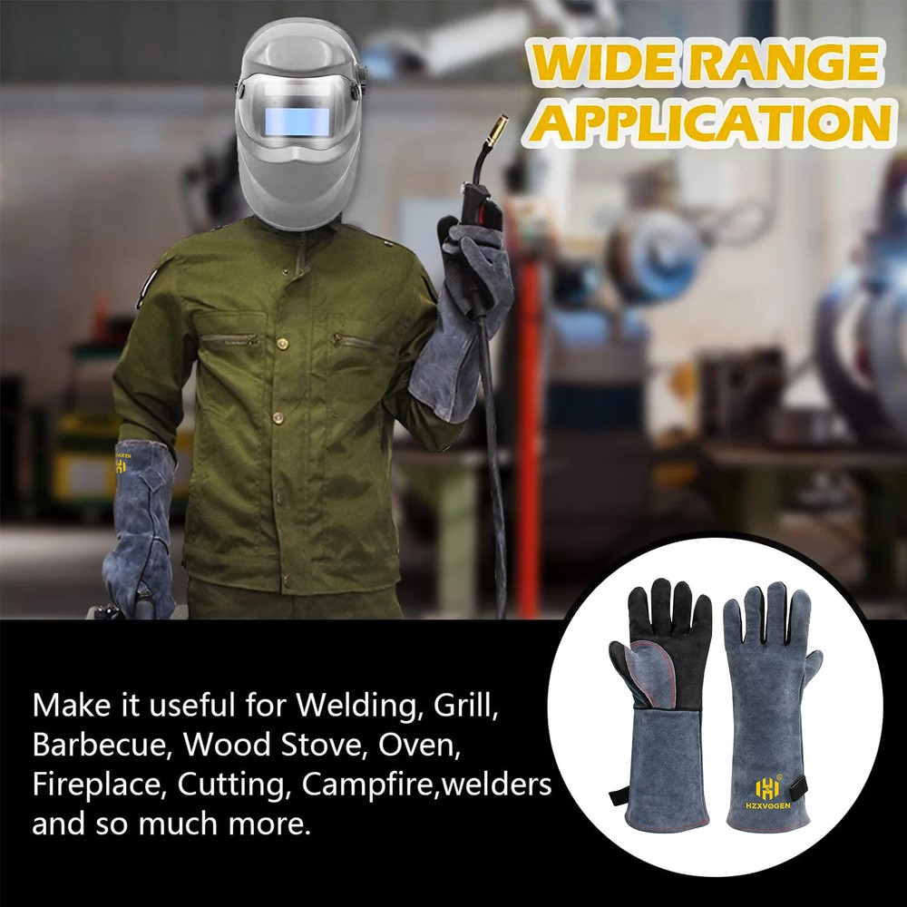 16'' Thick Premium cowhide leather Welding Gloves Blacksmith work gloves