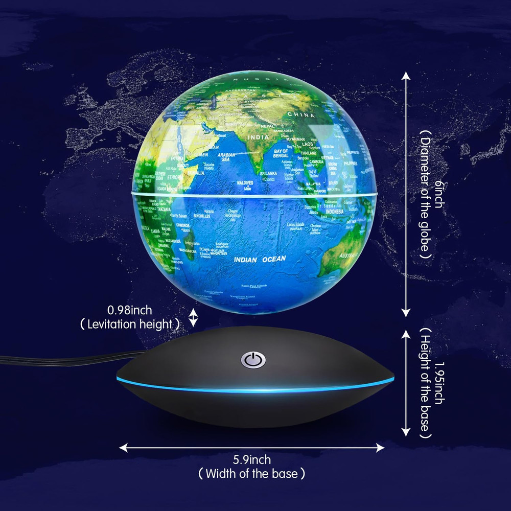 Magnetic Levitation Floating Globe Rotating Globe - Touch Control and Gradient N