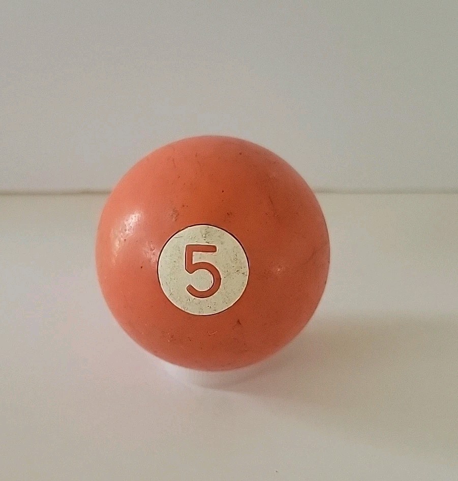 Vintage No. 5 Solid Orange Pool Ball Billiard 2" Replacement (M)