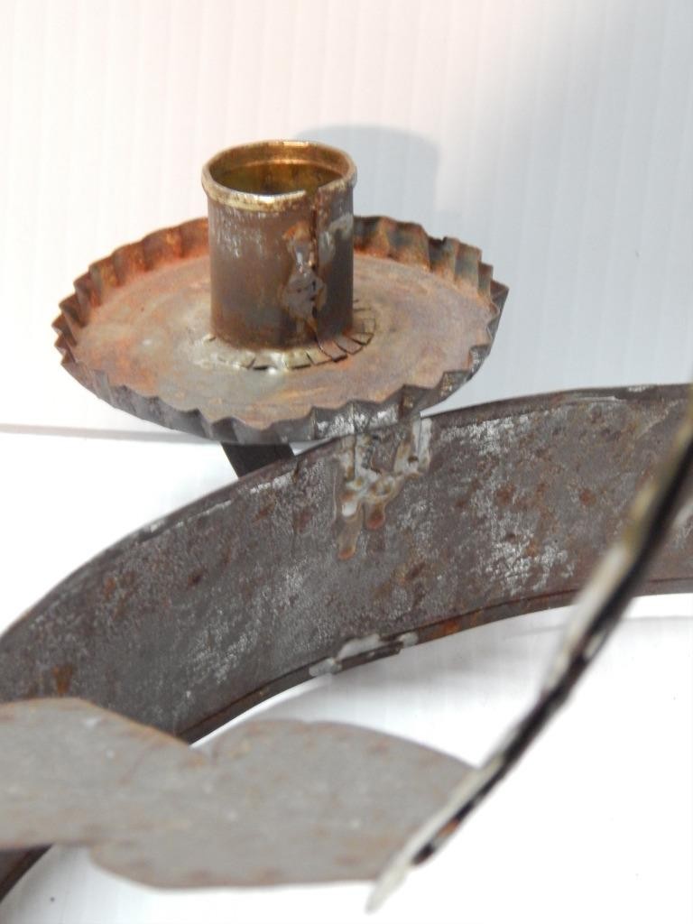 RARE2FIND VINTAGE ANTQ MEXICAN ORNATE TIN HANGING CANDLABRA CANDLE STICK HOLDER