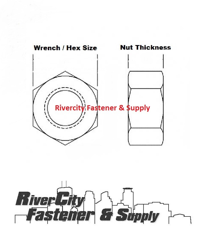 1/2-13 Left Hand Thread Steel Nut 1/2x13 Nuts 1/2 x 13 Reverse Thread Nuts