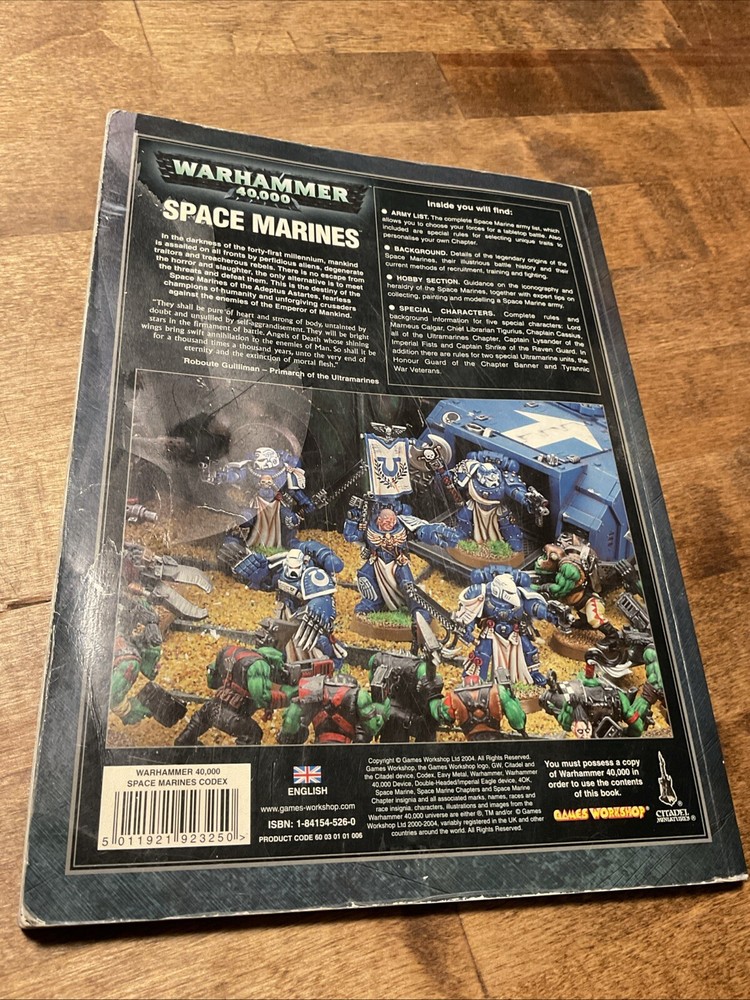 Warhammer 40K Classic Space Marines Army Book 2004 Codex Good SC OOP