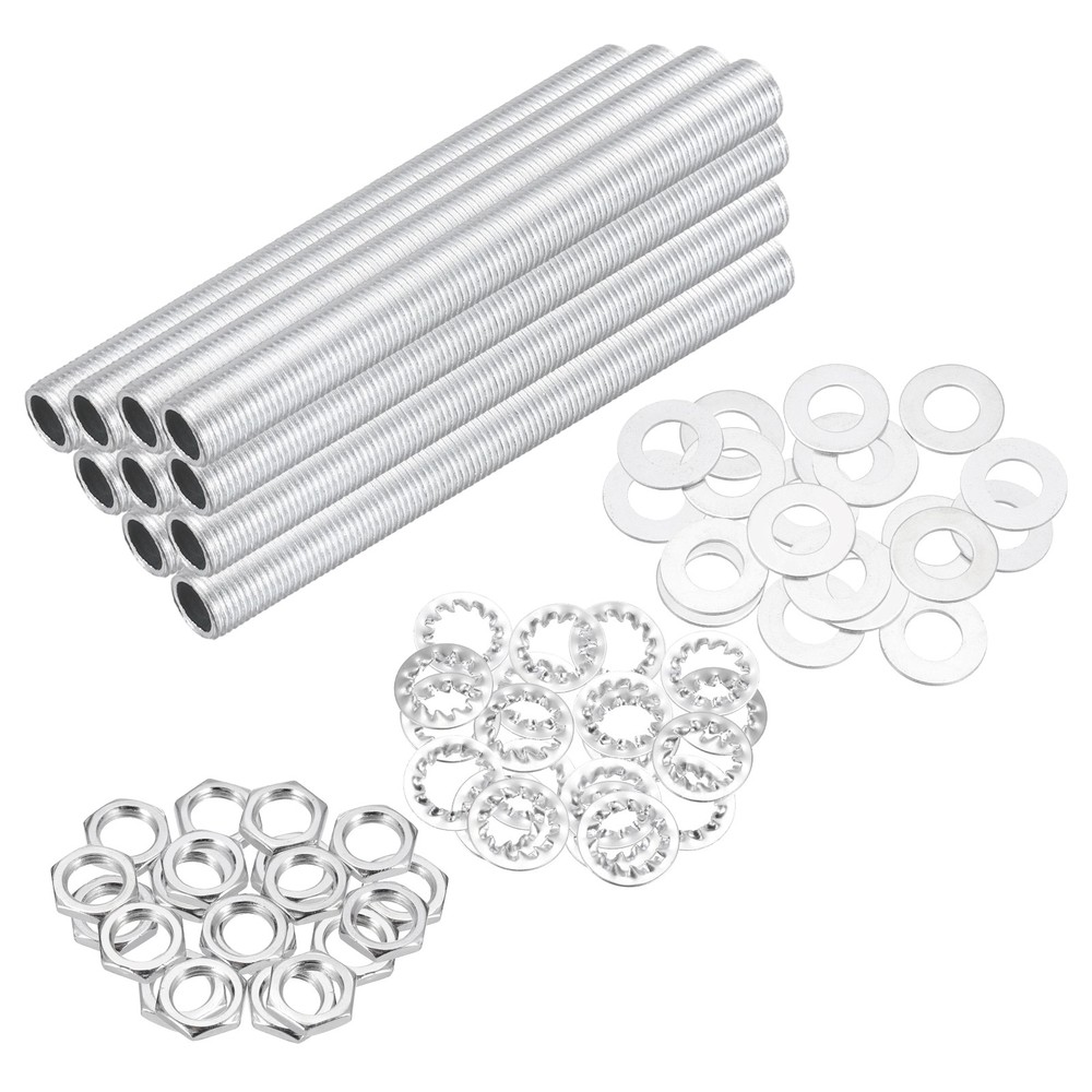 70Pcs 3.7" Lamp Pipe Kit with Nuts Washers 1/8IP Thread Fasteners Assortment