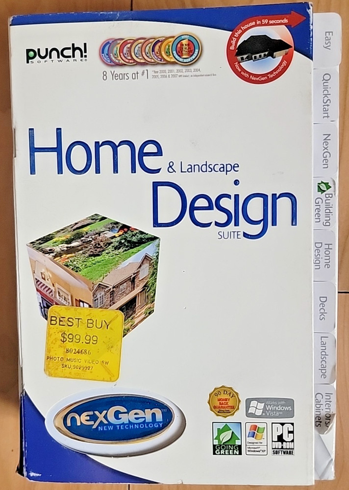Punch Home and Landscape Design Suite CD Software for Windows XP -READ