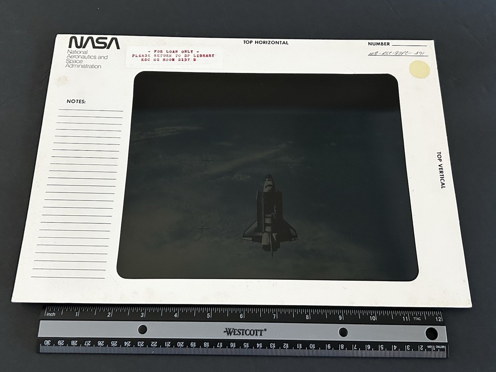 1983 NASA KSC Shuttle Challenger STS-7 Orbits Earth Presentation Transparency