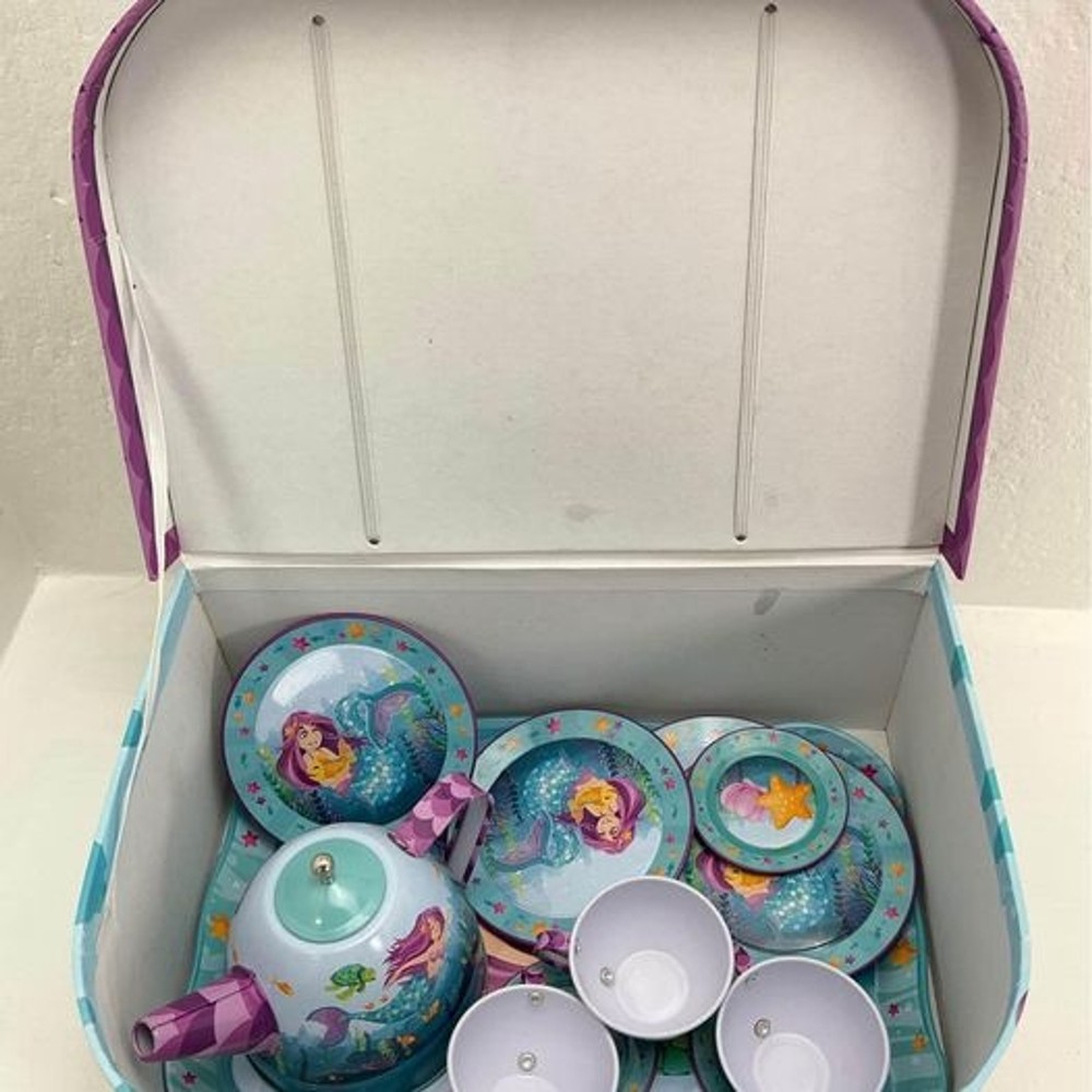 Mermaid Tin Teapot Set