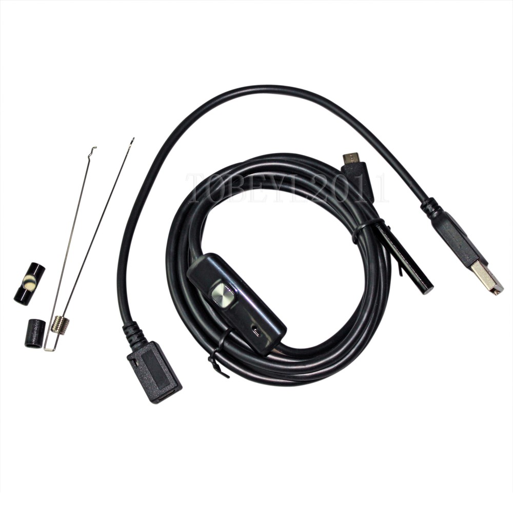 LED Snake Endoscope Borescope Camera Inspection for phone PC Android 5.5MM 2M