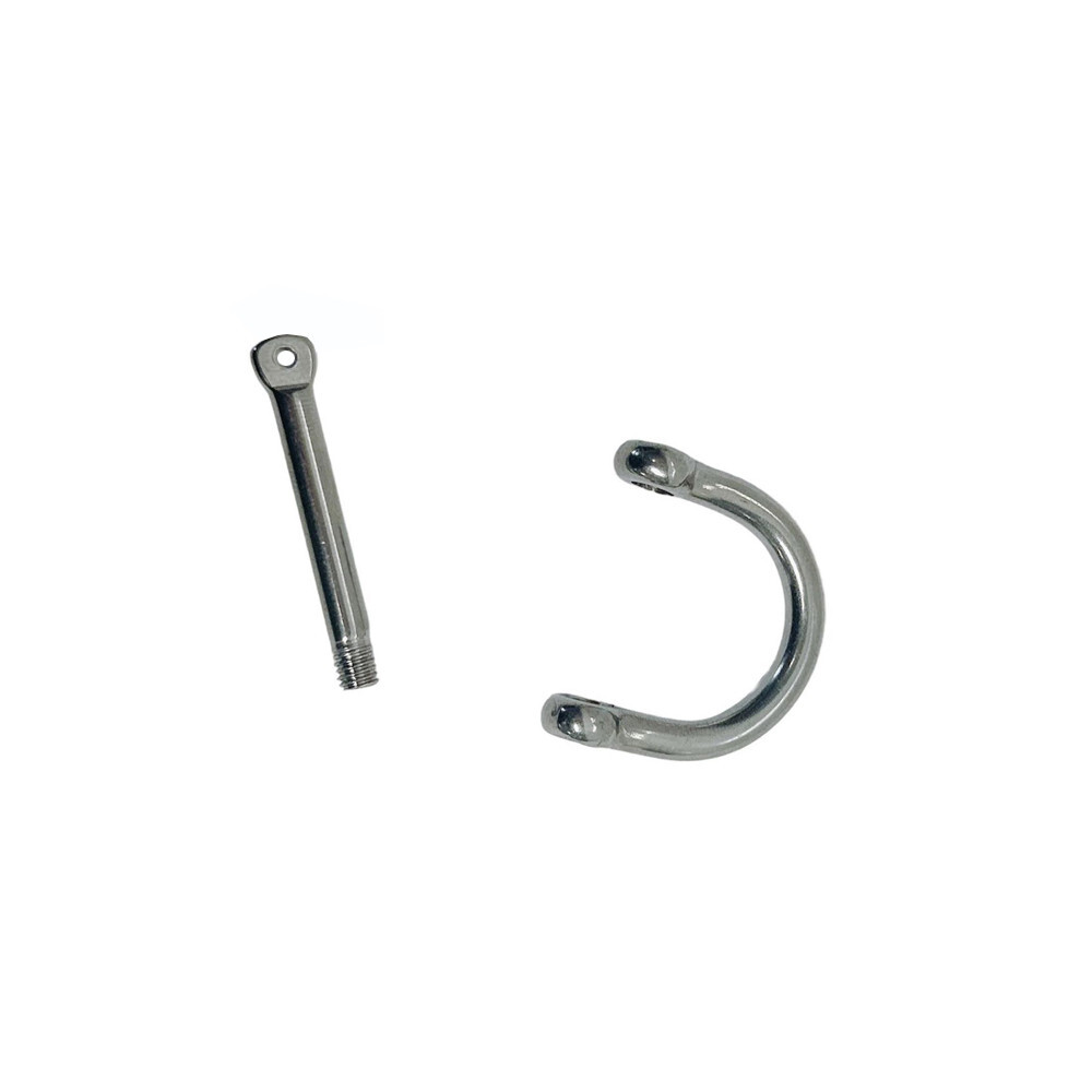 3/16" Wide D-Shackle Marine Grade Screw Pin 650 Lb WLL Stainless Steel T316