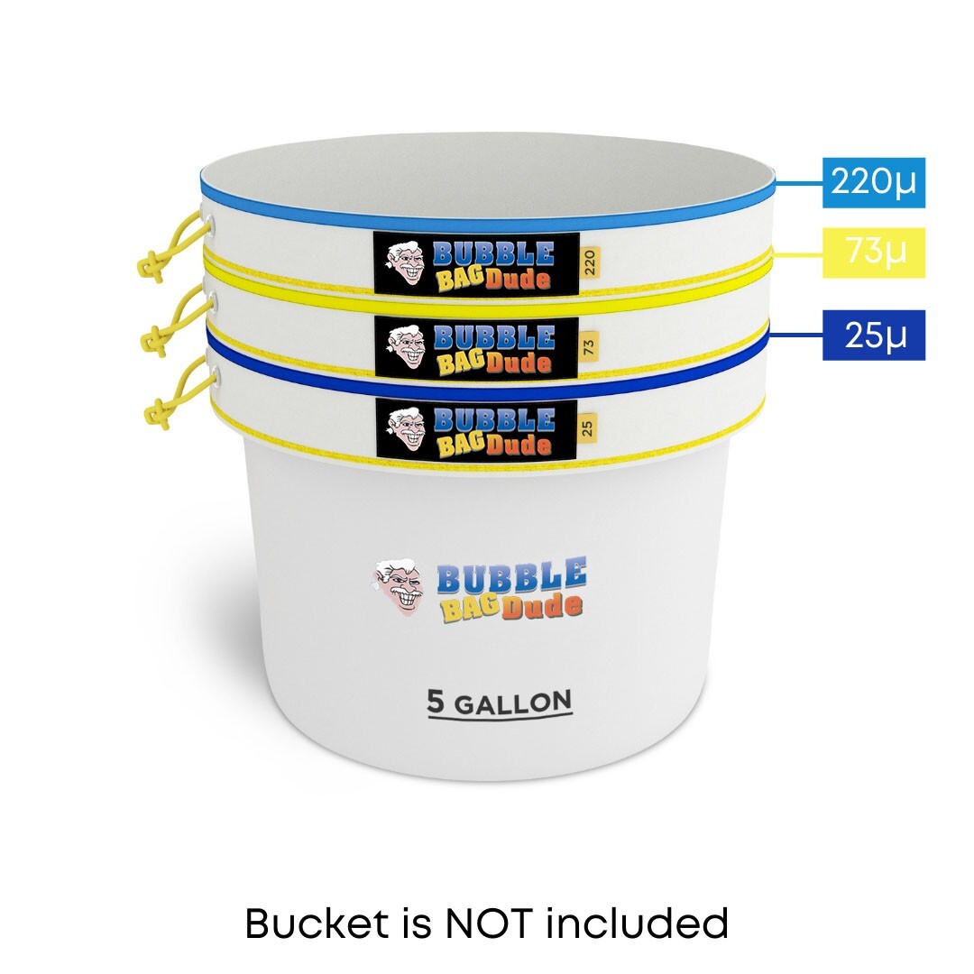 Bubble Bag BUBBLEBAGDUDE 5 GAL - 3 Bag Kit All Mesh Bubble Hash Bags Extractor