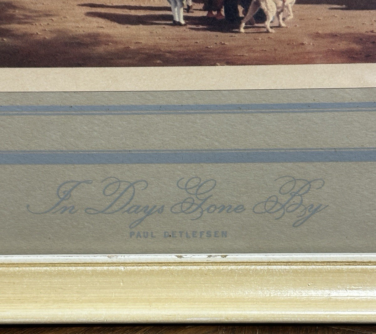 VTG Paul Detlefsen "In Days Gone By" Framed Print 13" x 17" Train Steam Engine