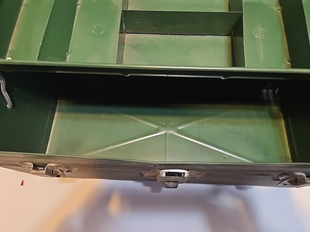 Vintage Metal Toolbox With Tray.
