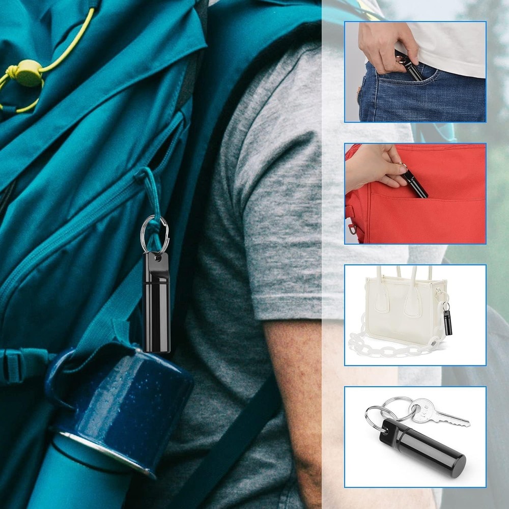 Multi-Functional Pill Organizer Keychain - Waterproof and Portable 3 Pack