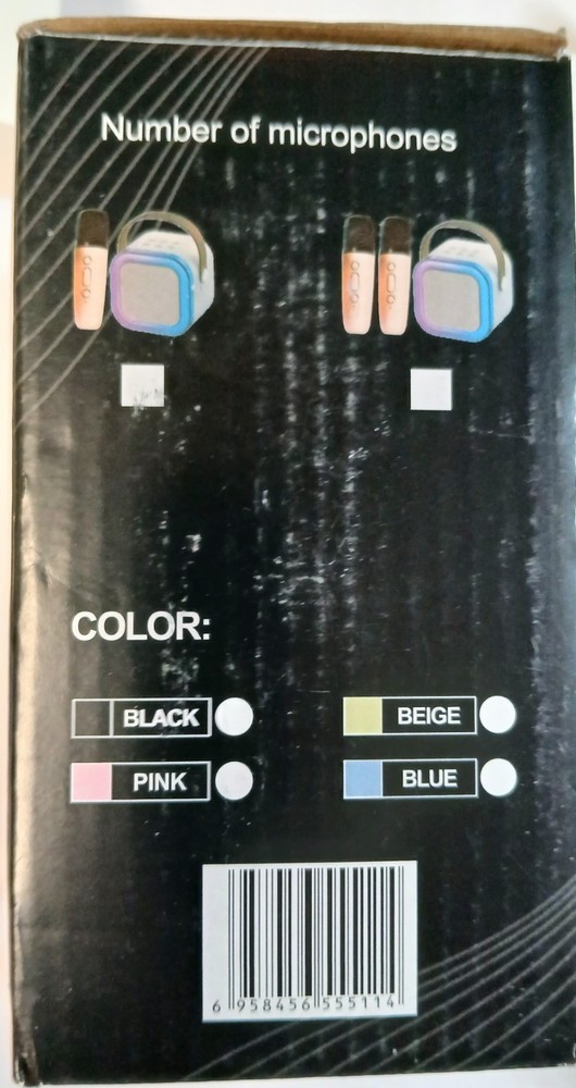 Wireless Mini Karaoke Machine 2 Microphones Bluetooth Speaker Lights