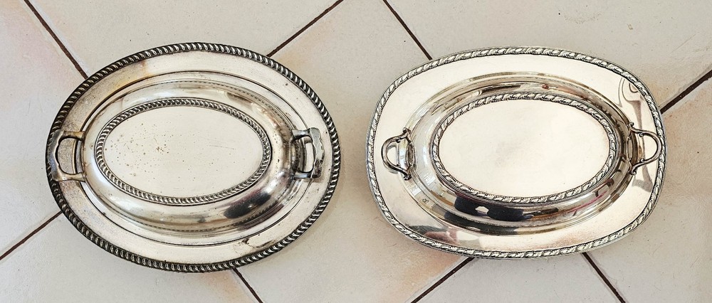 Silverplate Lot 7 Pieces Trays Covered Dishes Assorted Serving Pieces +10 lbs