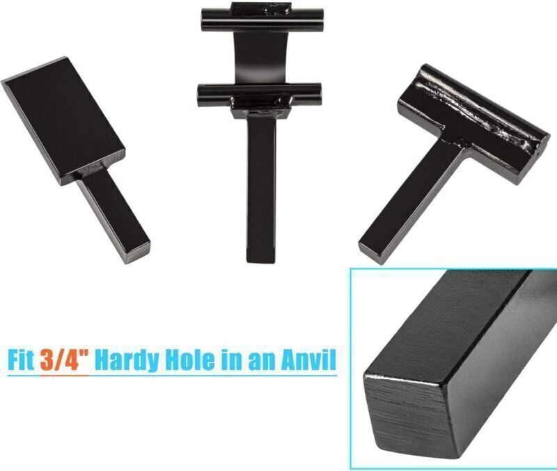 3PC 3/4" Blacksmith Anvil Forge Hardy Tool Hot Cut Creasing Stake Spring Fuller